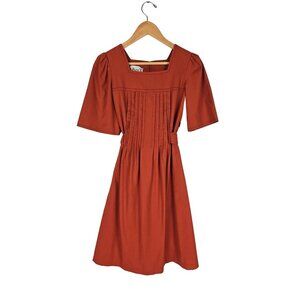 Act 1 Vintage Fit & Flare Short Sleeve Orange Midi Dress size 2